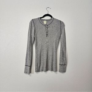 Title Nine Heather Gray Ribbed Top Sz M